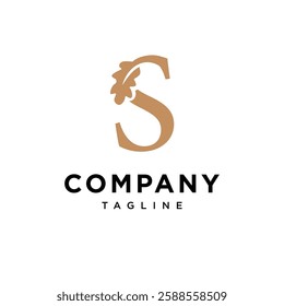 Letter S Oak Leaf Logo Icon Vector