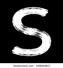 The letter "S" on a black background