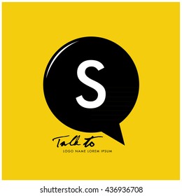 Letter S on bubble talk icon as an integrated communication. Design Template for the communication, commercial, technology, and campaign activities