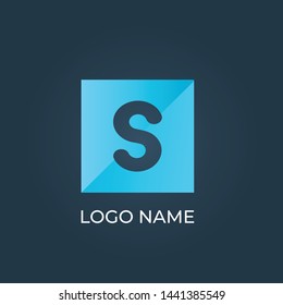 Letter "S" on square logo isolated. Alphabet vector