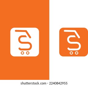 letter S Online Cart logo design vector 