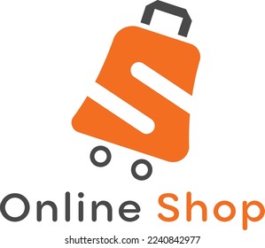 letter S Online Cart logo design vector 