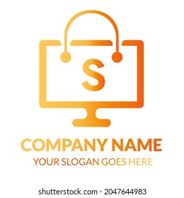Letter S Online Shop Logo Design. Shopping Logo. Online Store Logo. App Shopping Logo