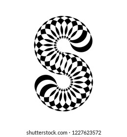 Letter S in op art style