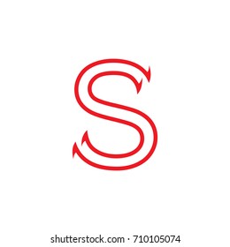 letter s with opposites direction arrows vector