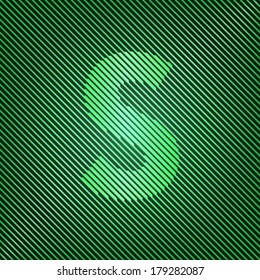 Letter S - Optical illusion green techno alphabet