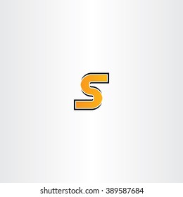 letter s orange icon vector logotype sign font