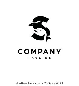 Letra S Orca Icono de logotipo Vector