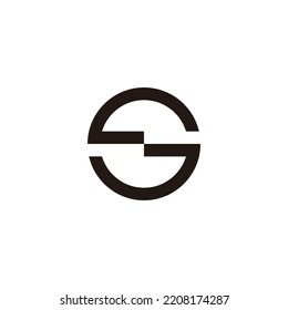 Letter S outline, circle geometric symbol simple logo vector
