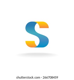Letter S outline ribbon logo