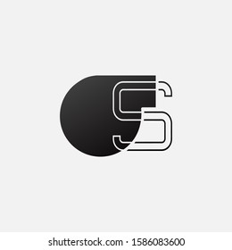 Letter S Overlaping Abstract Oil Pump logo icon. Black  Oil Pump shape with  outline letter logo icon vector design concept for industrial business.