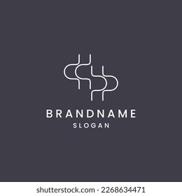 Letter s or p abstract logo vector design line art icon template .