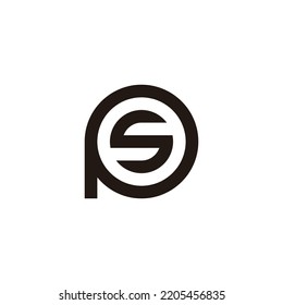Buchstabe S in P, kreisgeometrisches Symbol, einfaches Logo, Vektorgrafik