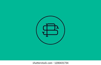LETTER S AND P LOGO WITH CIRCLE FRAME FOR LOGO DESIGN OR ILLUSTRATION USE
