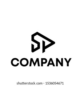 letter S P logo vector sign template