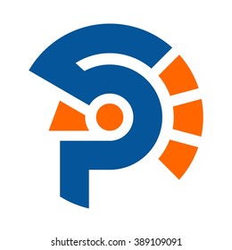 letter s and p logo vector.