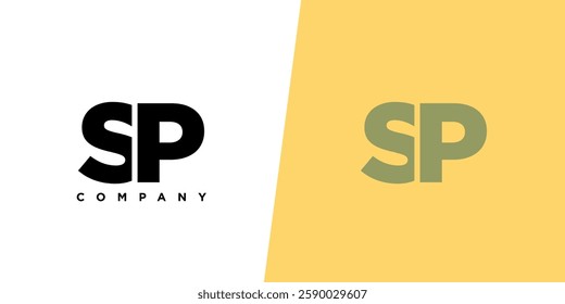 Letter S and P, SP logo design template. Minimal monogram initial based logotype.