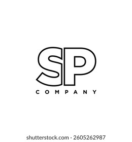 Letter S and P, SP logo design template. Minimal monogram initial based logotype.