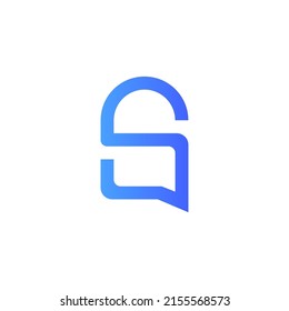 Letter S padlock logo. Logo for security, protection, conversation, chat and talk, web and icon design applications