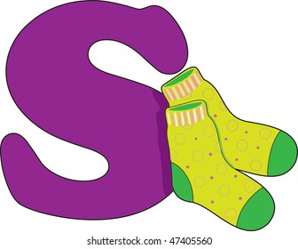Letter S with a pair of socks