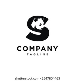 Letter S Panda Logo Icon Vector