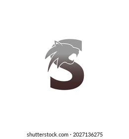 Letter S with panther head icon logo vector template