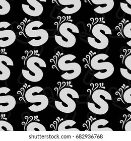 Letter s pattern. Background texture.  Vector illustration.