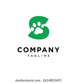 Letter S Paw Logo Icon Vector