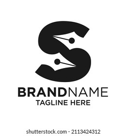 Letter S Pen Logo Design Template Inspiration, Vector Illustration.