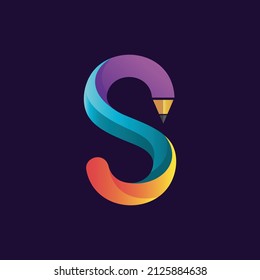 Letter s pencil logo design