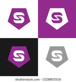 Letter S pentagon logo icon, vector illustration design