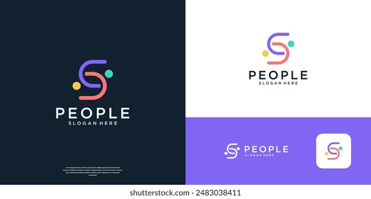 Letter S People Community Logo Design Vorlage.