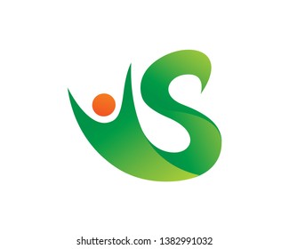 Letter S People Logo Template, Icon, Symbol