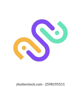 Letter S people modern colorful logo design
