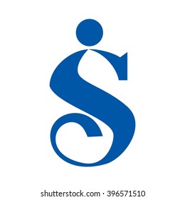 letter s and person logo vector.