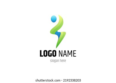 letter S with person shape for business logo