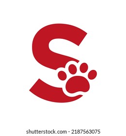 Letter S Pet Care Logo, Dog Logo Design Vector Sign and Symbol Template