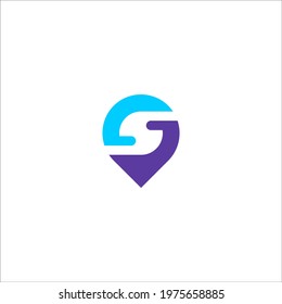 letter S pin local logo design vector sign
