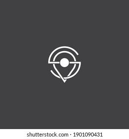Letter S Pin Point Map Simple Logo Icon Vector Template