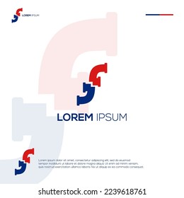 Letra S con diseño de logotipo de tubería