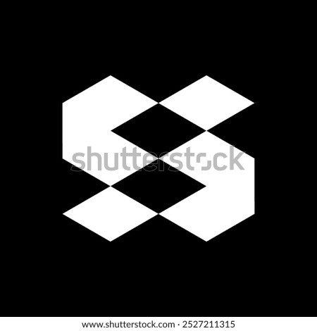 Letter S pixel abstract minimal logo