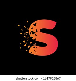 letter S pixel creative logo design