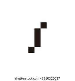 Letter S pixel geometric symbol simple logo vector