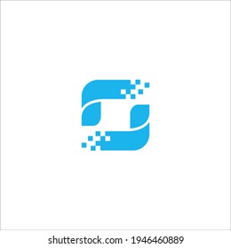 letter S pixel logo design vector sign