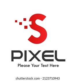 Letter s pixel logo template illustration. suitable for Business logo, App Industry, App icon, etc. Easy to edit, change size, color and text.