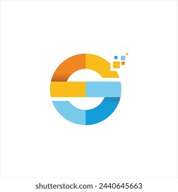 
Letter S Pixel Motion Logo Design Template with circle shape