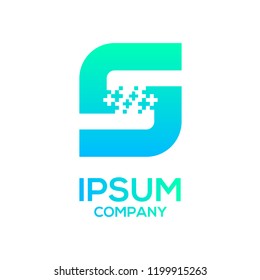 Letter S Pixel and Plus sign, Technology and digital, Medical healthcare hospital Logotype for your Corporate identity