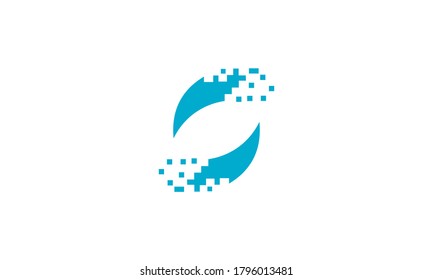 letter s pixel technology Icon Logo Design Element sign vector illustration creative design symbol