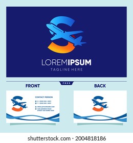 Letter S Plane Logo Design Vector Graphic Icon Illustration