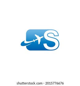 Letra S con icono de logo de plano ilustración vectorial